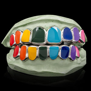 Rainbow Enamel Solid Deep Cut Grillz