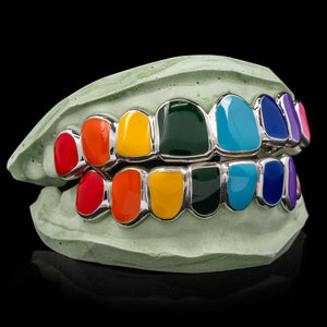 Rainbow Enamel Solid Deep Cut Grillz