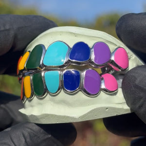 Rainbow Enamel Solid Deep Cut Grillz