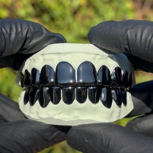 Black E-Coating Solid Deep Cut Grillz