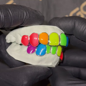 Rainbow Enamel Solid Deep Cut Grillz