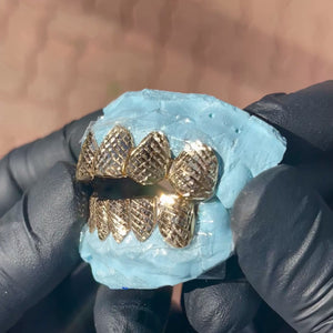 Solid Gold Diamond Cut Grillz