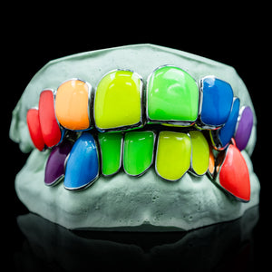 Rainbow Enamel Solid Deep Cut Grillz