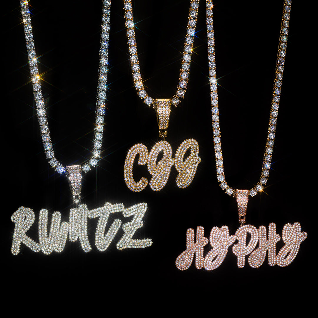 Custom Iced Freestyle Letter Pendant - Custom Gold Grillz