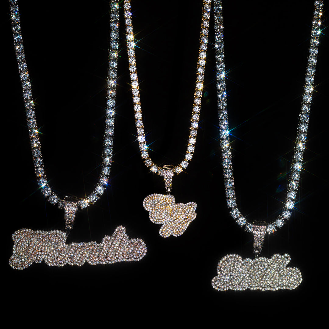 Custom Iced Script Letter Pendant - Custom Gold Grillz