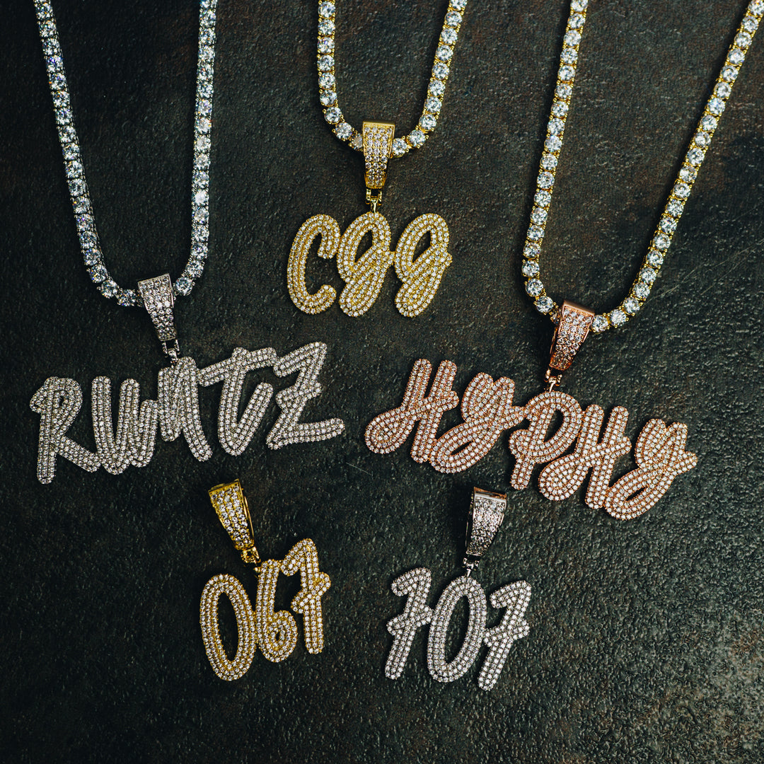 Custom Iced Freestyle Letter Pendant - Custom Gold Grillz